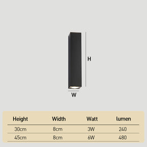 IP65 Waterproof Up and Down Exterior Wall Lights