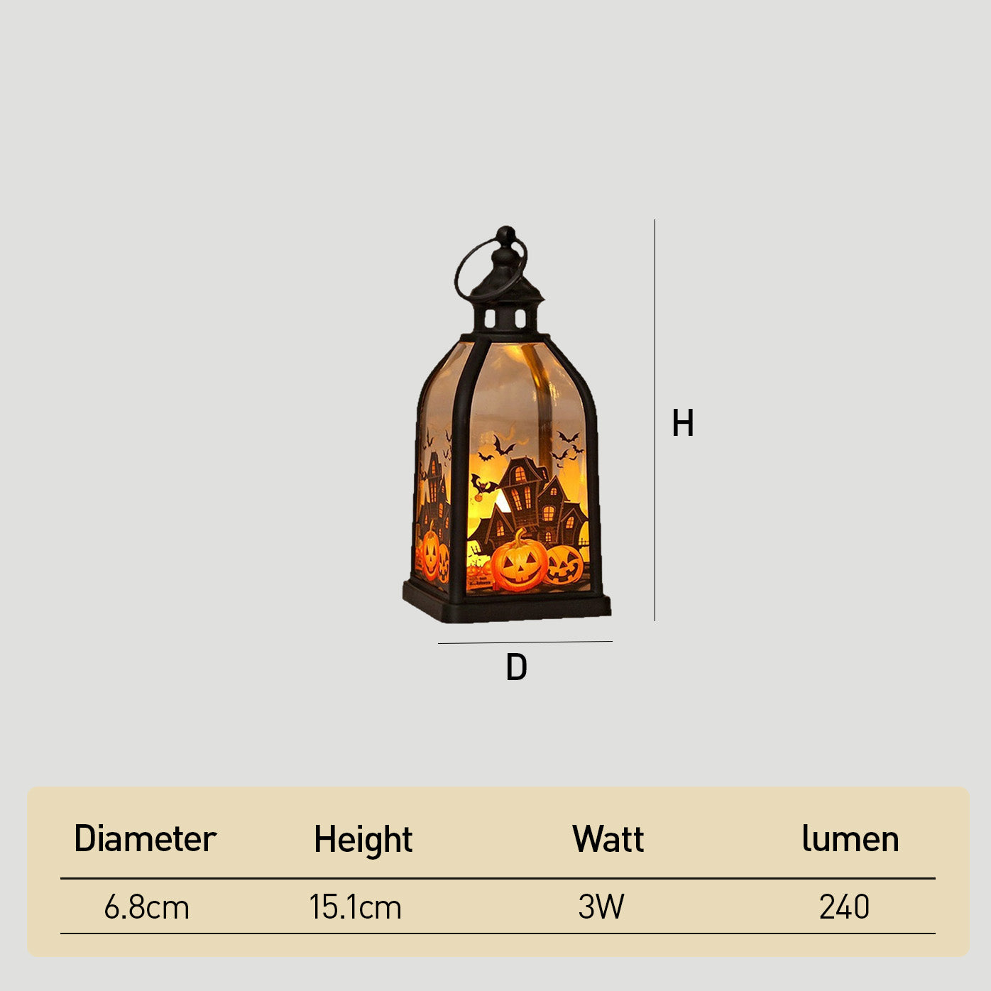 Indoor Decor Witch Bat LED Halloween Table Lamp for Night Party