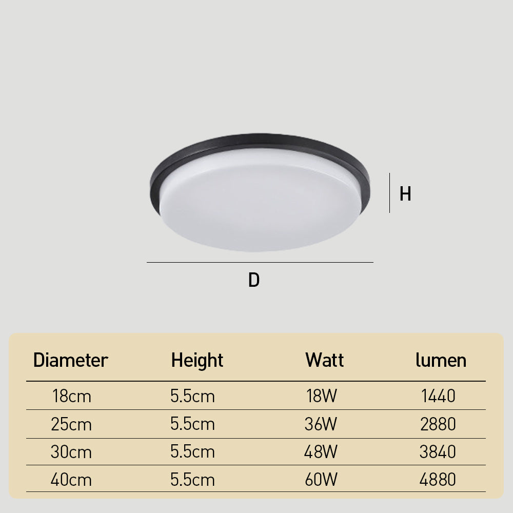 IP65 Round Aluminum Craft and PC LED Ceiling Light for Patio
