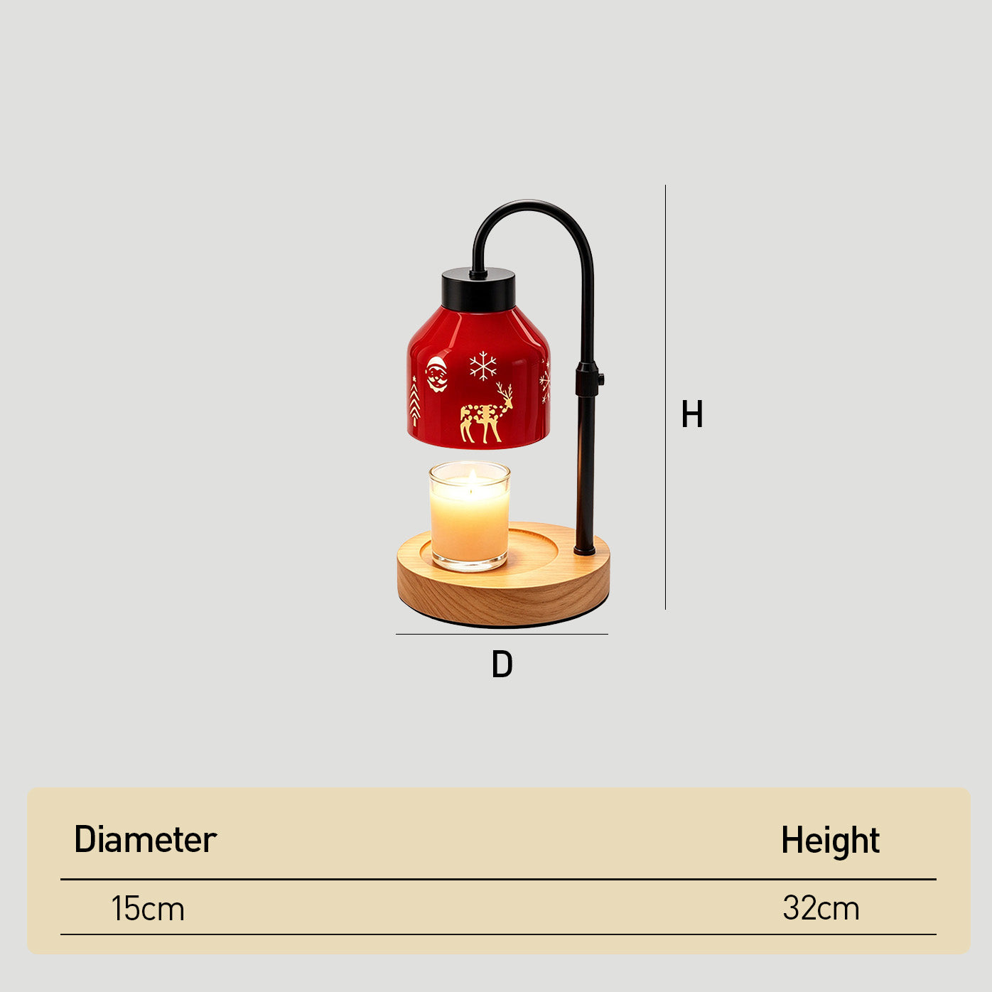 Creative Dimmable Wooden Iron Christmas Candle Lamp for Bedroom