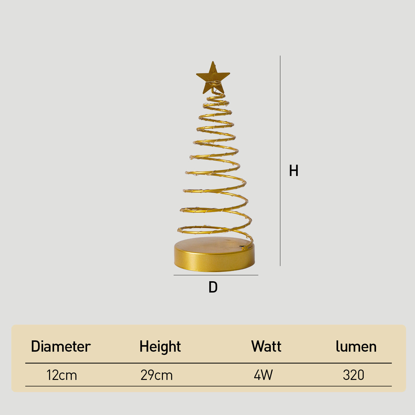 Modern Gold Tree Lights LED Christmas Lightings for Bedside