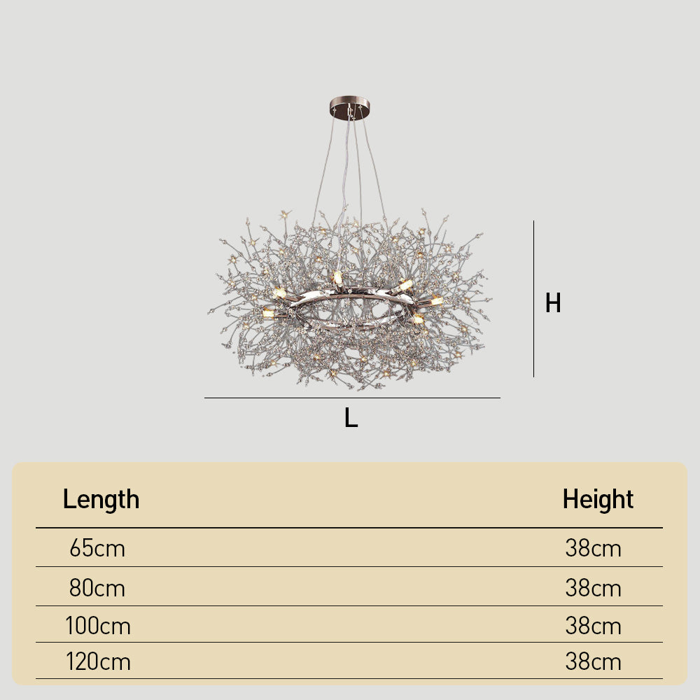 Modern Luxury Crystal Ring Chandelier for Living Room Dining Room