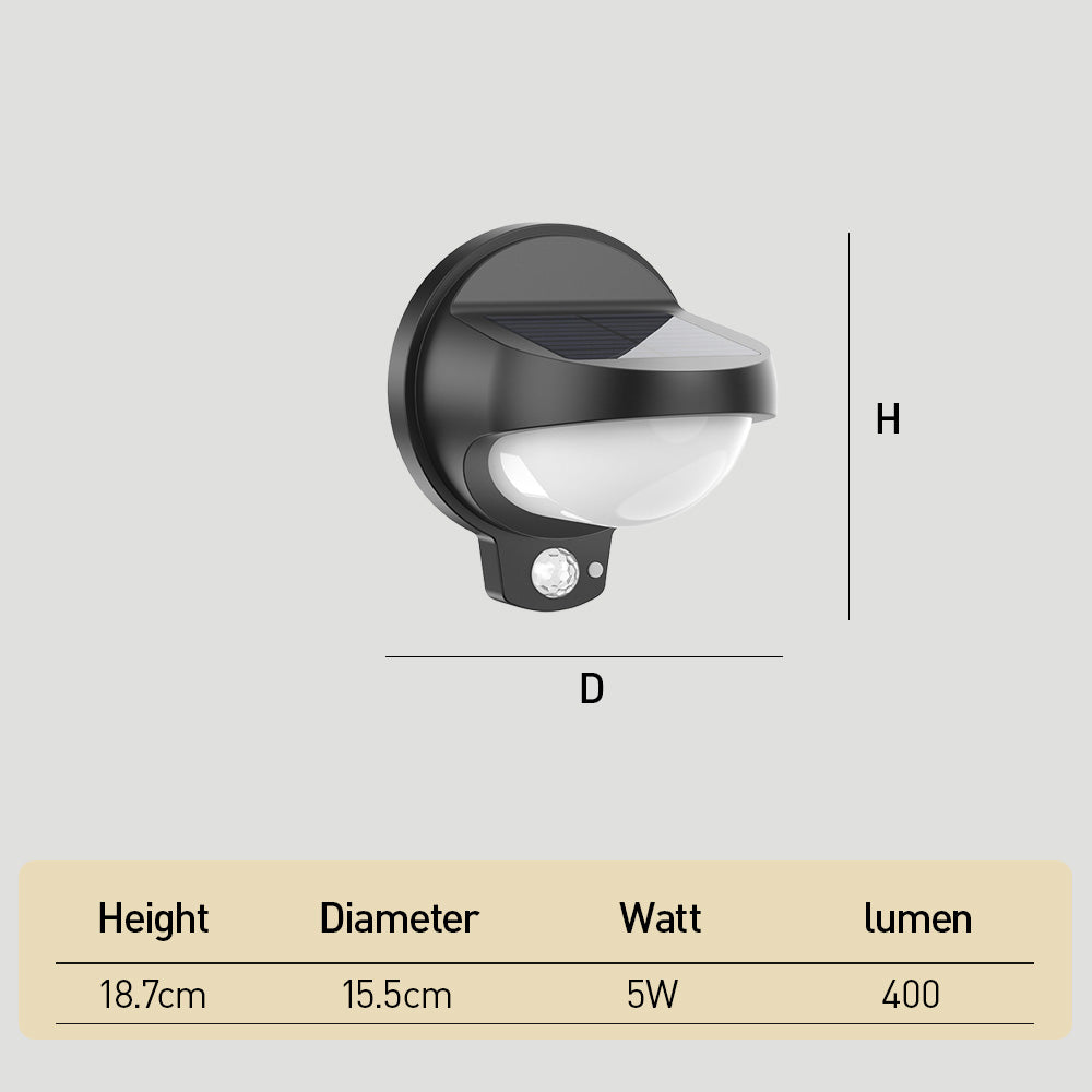 IP65 Waterproof Black Outdoor Solar Wall Lights with Motion Sensor