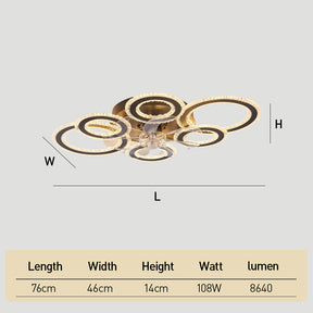 Modern Dimmable DC Motor LED Ceiling Fan with Light for Living Room Bedroom