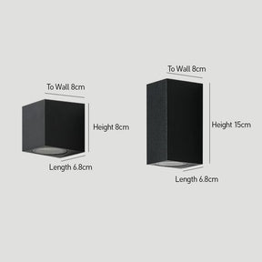 Modrn Minimalist IP65 Outdoor Wall Lights in Black