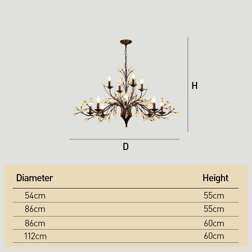 Modern Floral and Clear Glass Leaf Crystal Pendant Lights for Kitchen Island