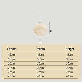 Moon Resin Globe Pendant Light Lampshade