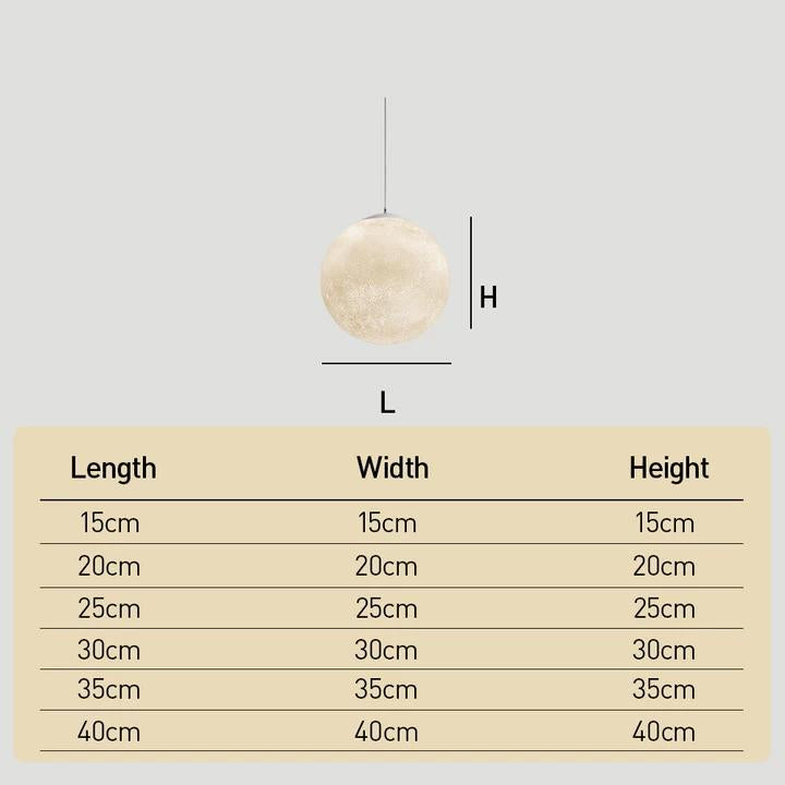 Moon Resin Globe Pendant Light Lampshade
