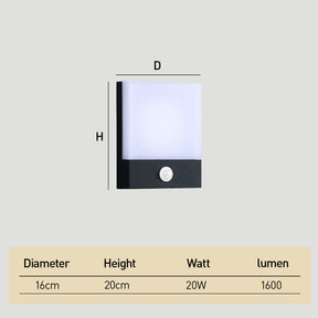 Modern Waterproof IP65 PIR LED Outdoor Wall Lights for Garden