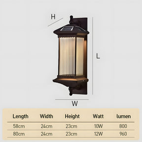 Solar Outdoor Glass Long Wall Light