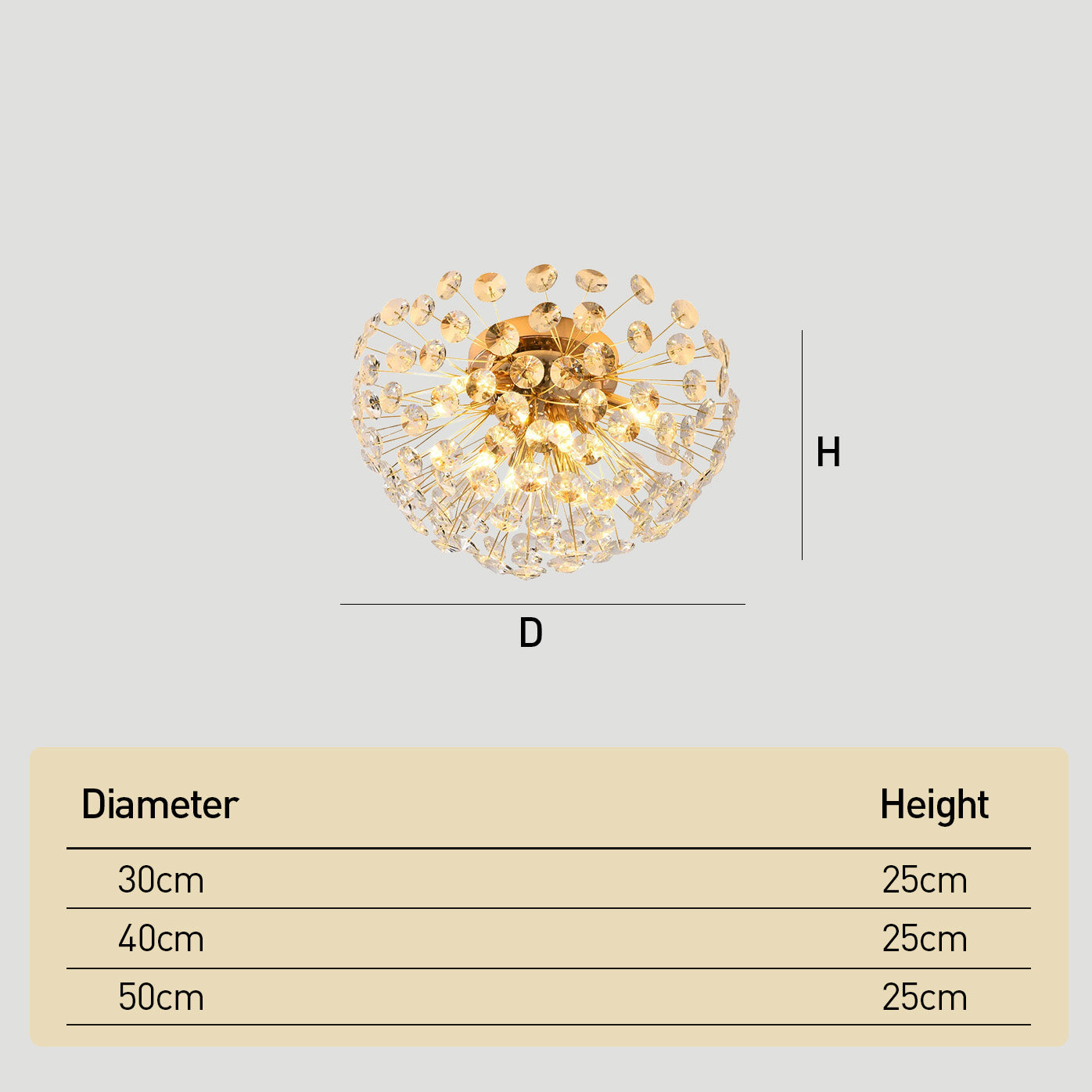 Elegant Gold Flush Mount Crystal Ceiling Lights for Living Room