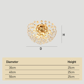 Elegant Gold Flush Mount Crystal Ceiling Lights for Living Room
