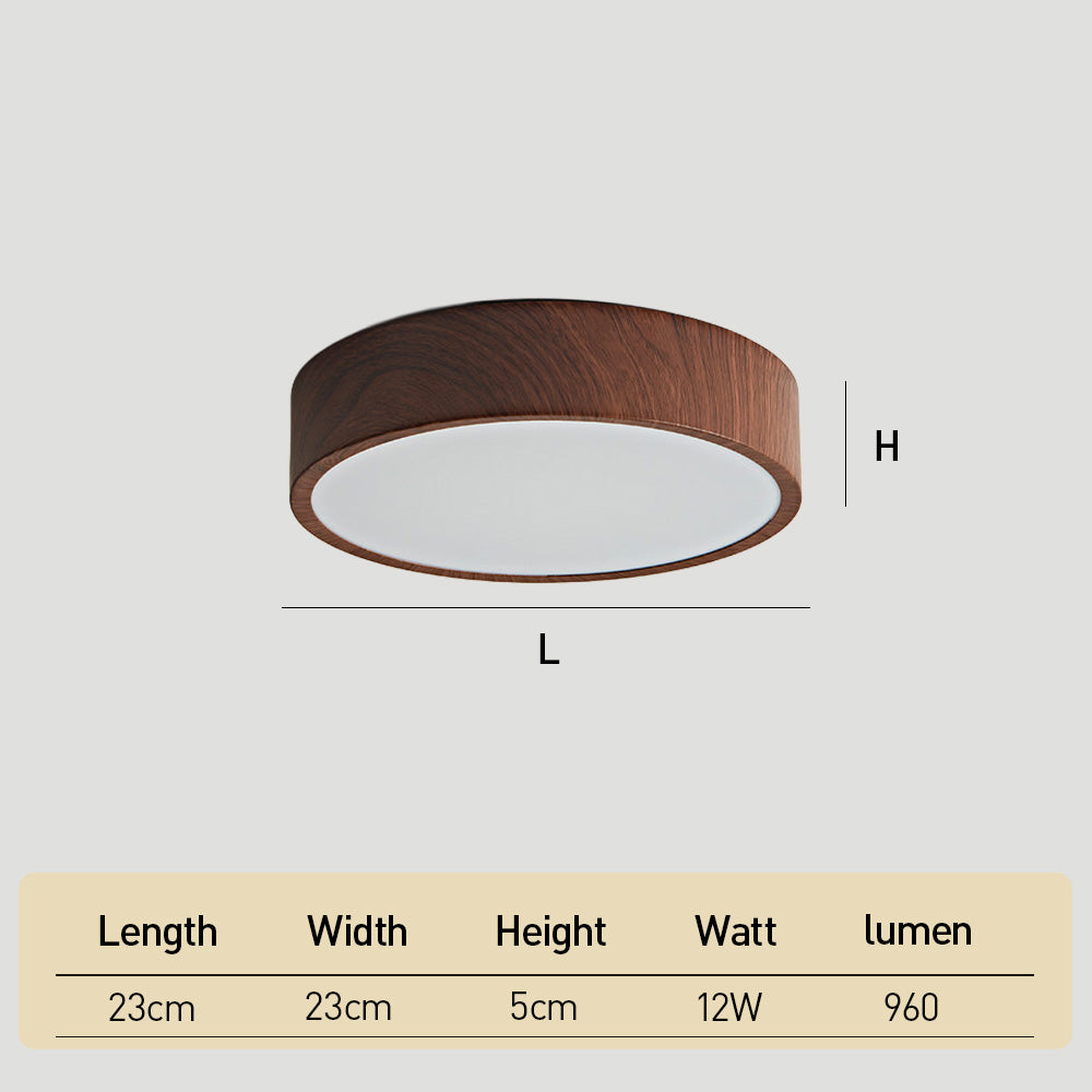 Nordic Wood LED Flush Mount Ceiling Light Minimalist Lamp for Bedroom