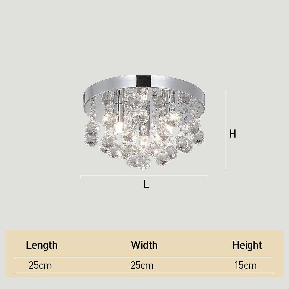 Luxury 3 Lights Crystal Chandeliers for Hallway Bedroom Kitchen