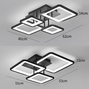 Modern LED Ceiling Light, Black Acrylic Ceiling Lamp for Living Room