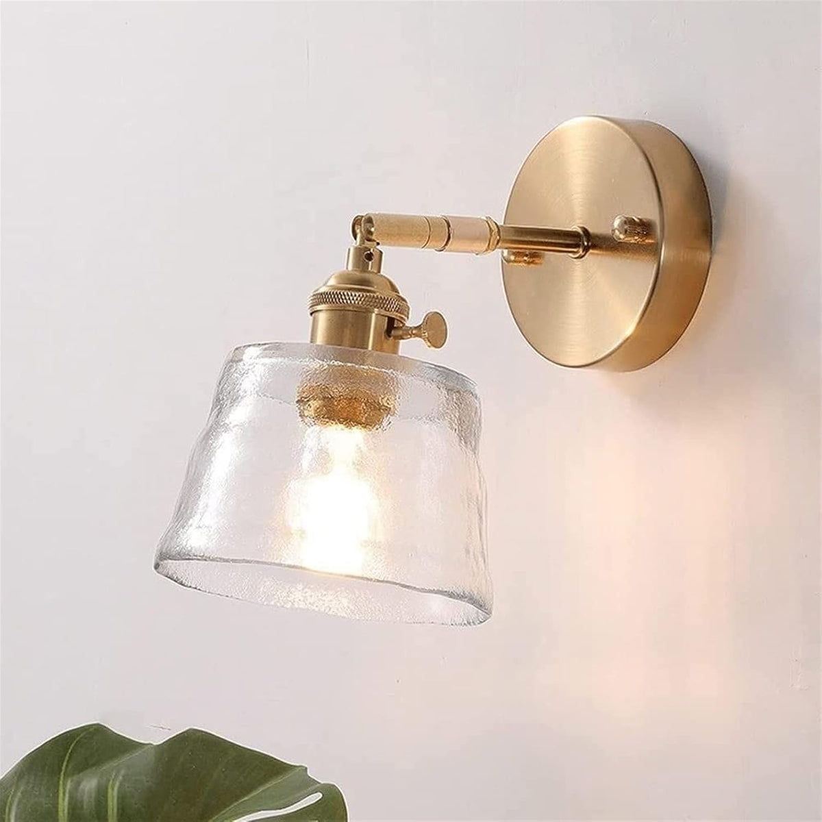 1-Bulb Adjustable Glass Wall Sconce