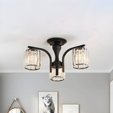 Art Deco Semi Flush Mount Black Ceiling Light