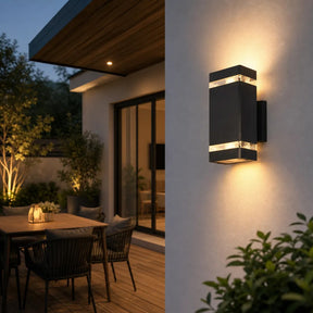 Modern Layered Outdoor Wall Lights with Optional PIR Sensor for Porch Patio