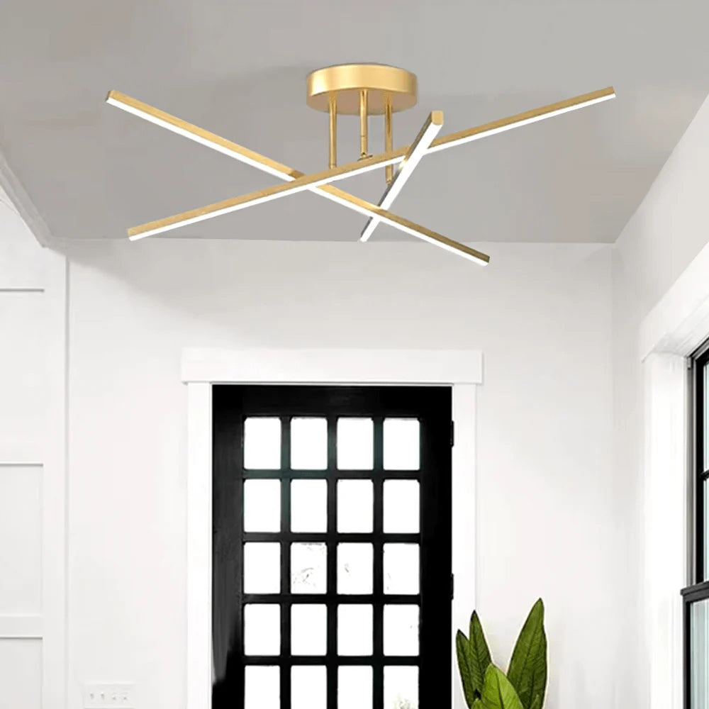 Industrial Minimalist Living Room Semi Flush LED Ceiling Light