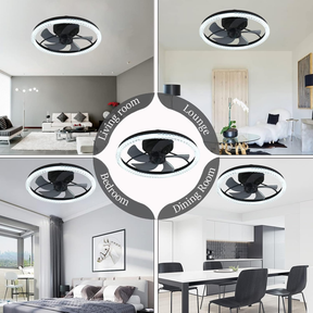 LED Dimmable 6-Speed Adjustable Reversible Ceiling Fan Light for Bedroom