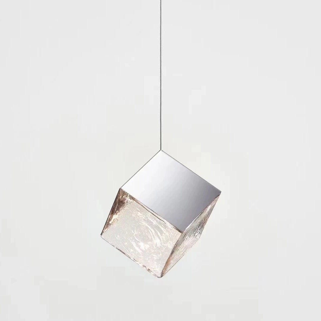 Luxury Lobby LED Cube Irregular Crystal Pendant Light