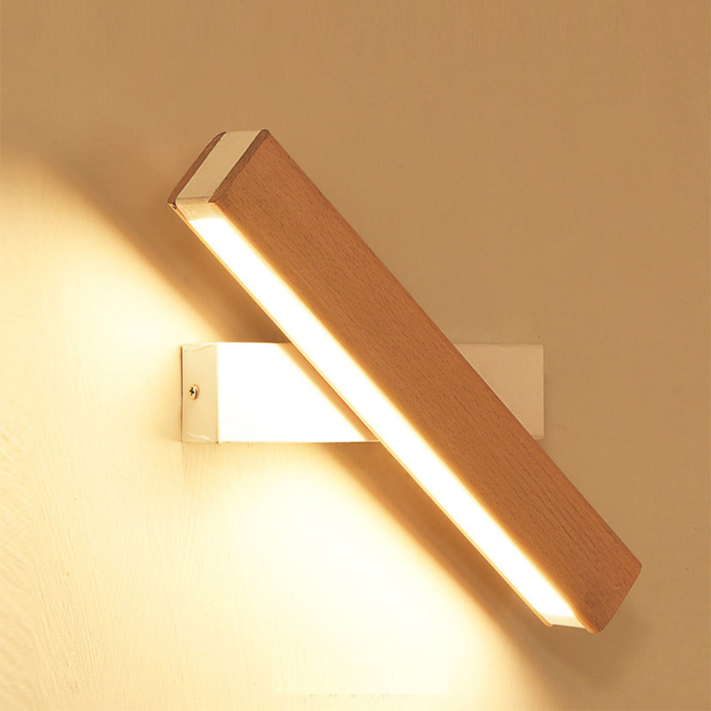 Retro Wood Rotatable Bedroom LED Reading Wall Light