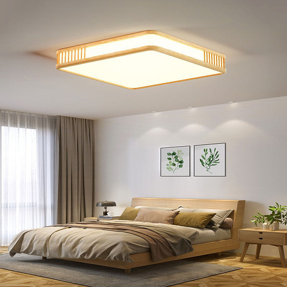 Modern Acrylic Wooden Square LED Ceiling Light