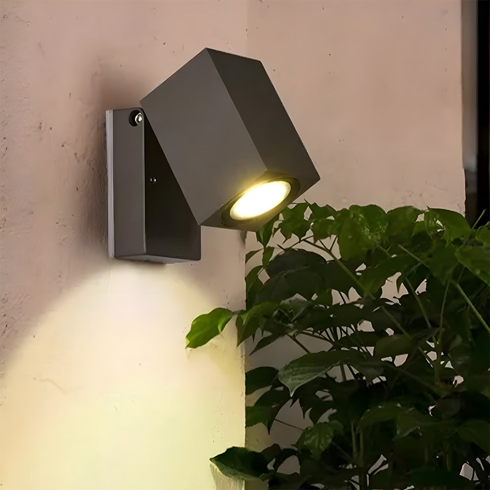 Modern Black Outdoor Rotatable Wall Lamp