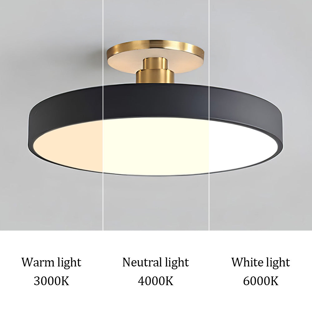 Modern Concise Circular LED Semi Flush Mount Ceiling Light