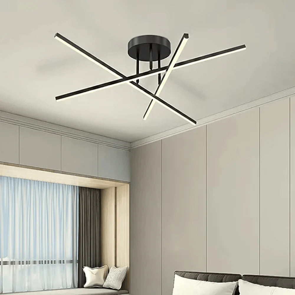 Industrial Minimalist Living Room Semi Flush LED Ceiling Light