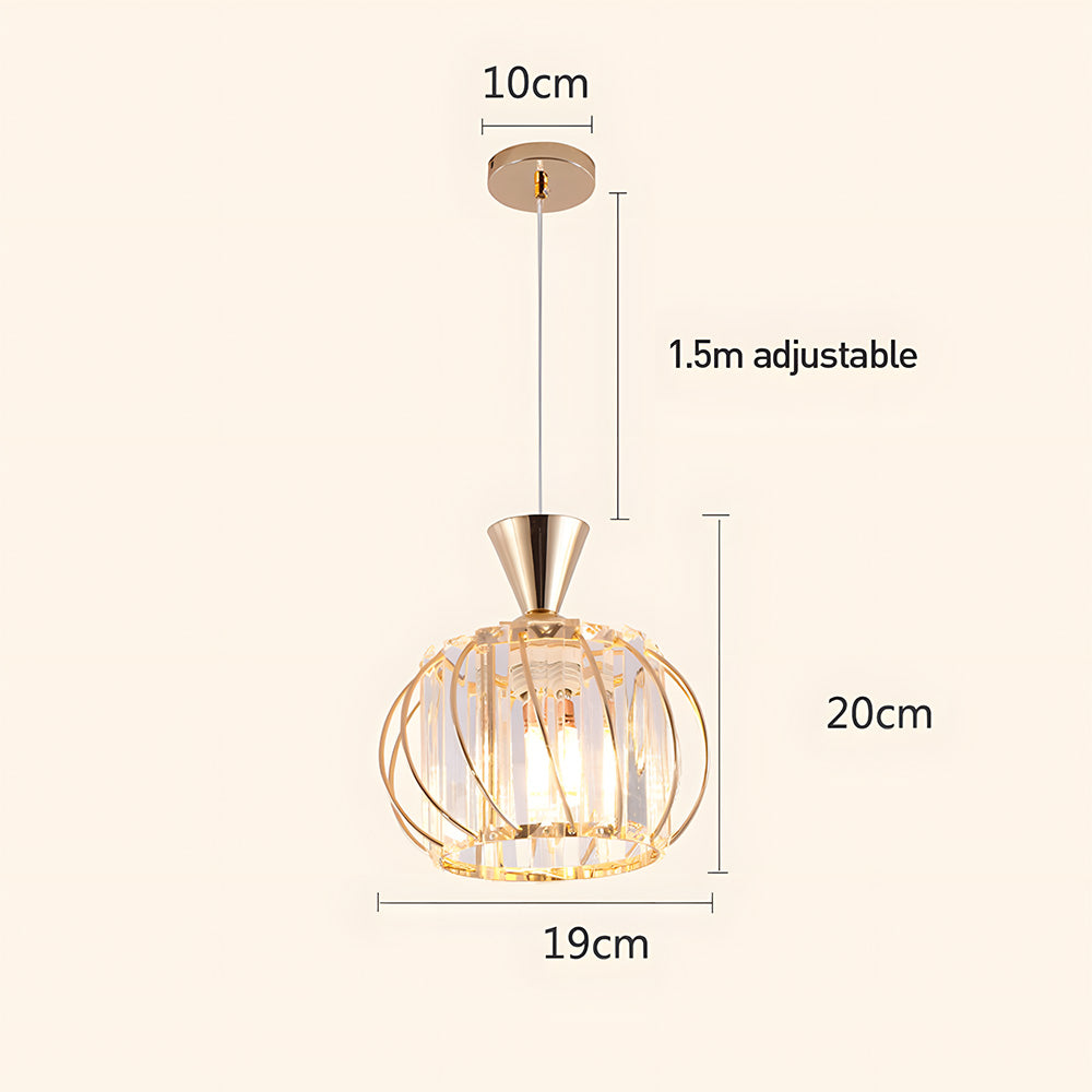 Crystal Pendant Light Shade Hanging Light for Hallway Kitchen