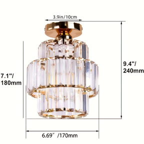 Luxury Glass Flush Mount Ceiling Light Fixture for Hallway Bedroom