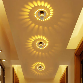 Stylish Indoor Spiral Aluminum RGB LED Wall Lights For Living Room