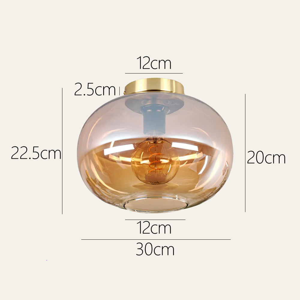 Vintage Amber Glass Ceiling Lights For Living Room