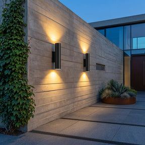 Set of 2 IP54 Waterproof Up and Down Outdoor Wall Lights for Patio Garden