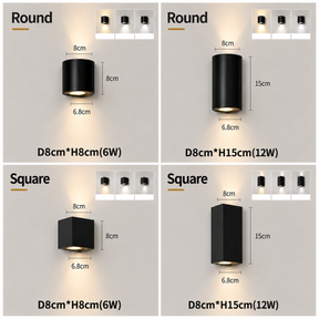 IP65 Black Square LED Outdoor Wall Lights