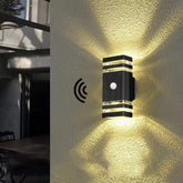 Modern Layered Outdoor Wall Lights with Optional PIR Sensor for Porch Patio