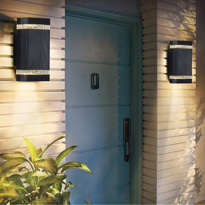 Modern Layered Outdoor Wall Lights with Optional PIR Sensor for Porch Patio