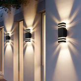 Modern Layered Outdoor Wall Lights with Optional PIR Sensor for Porch Patio