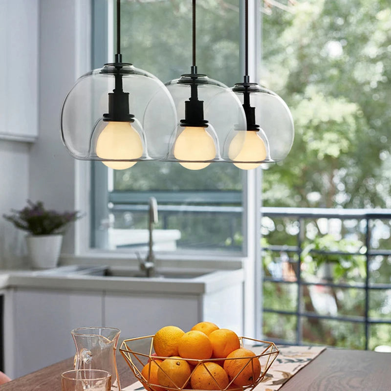 Modern Multi-Head Glass Kitchen Pendant Lighting