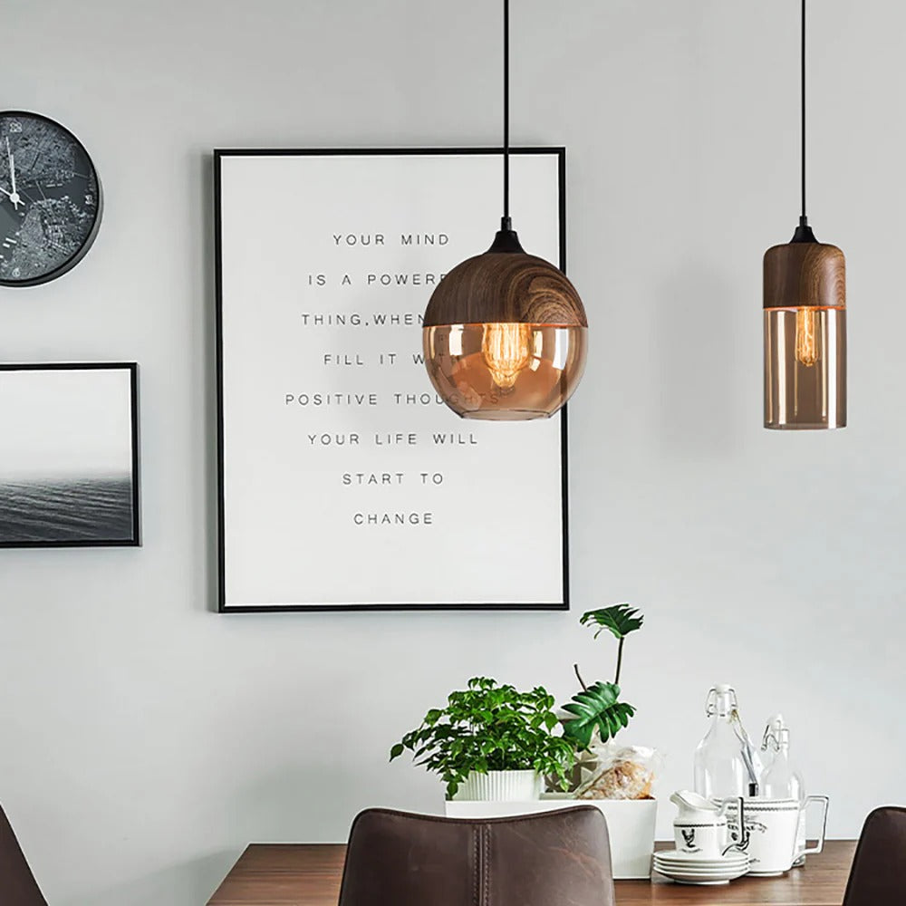 Retro Brown Organic Dining Room Pendant Lights