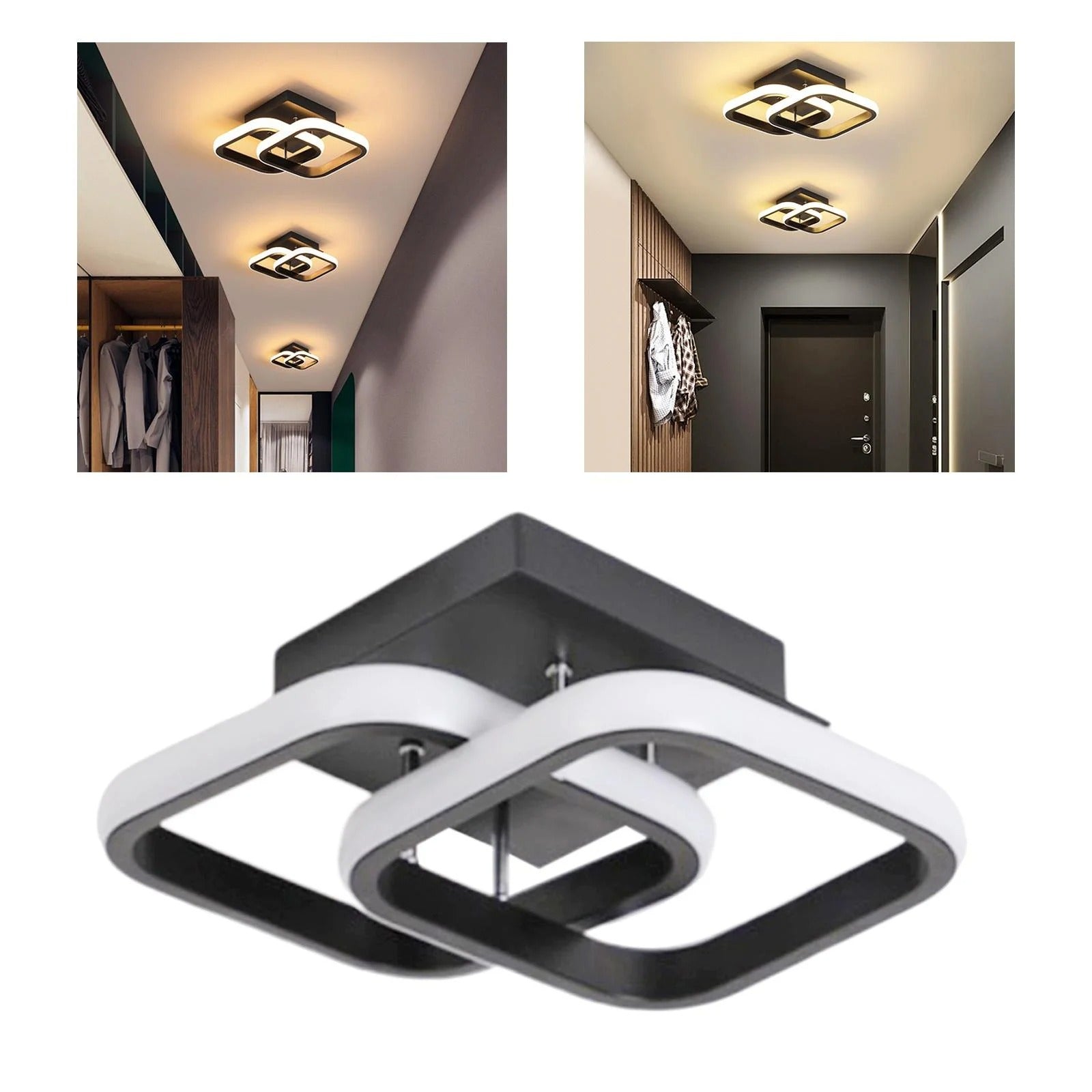 Set of 2 Modern LED Ceiling Lights for Hallway