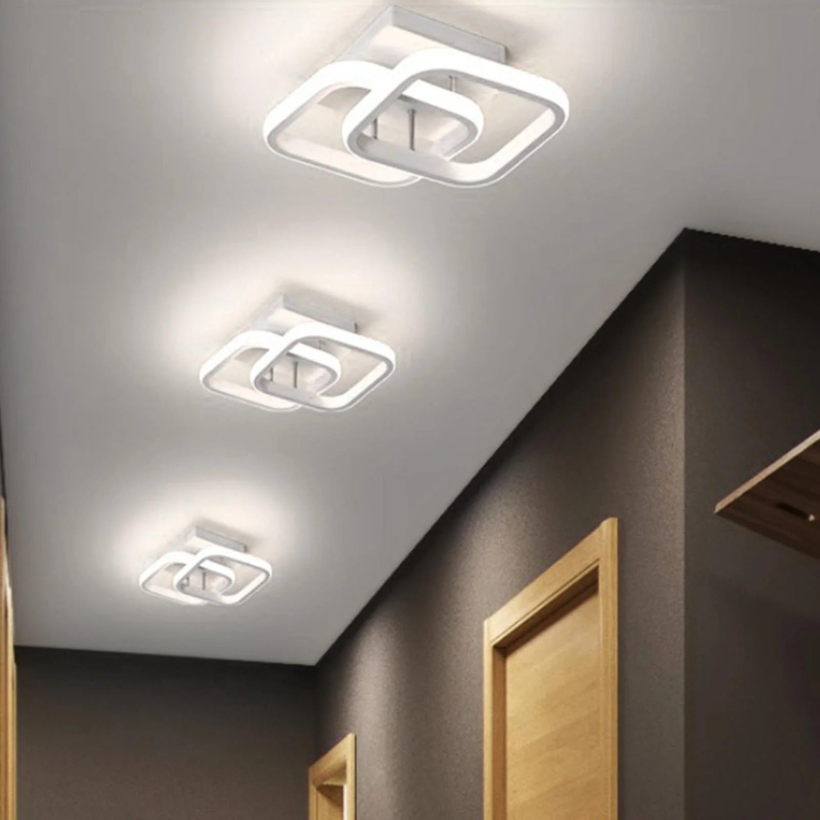 Set of 2 Modern LED Ceiling Lights for Hallway