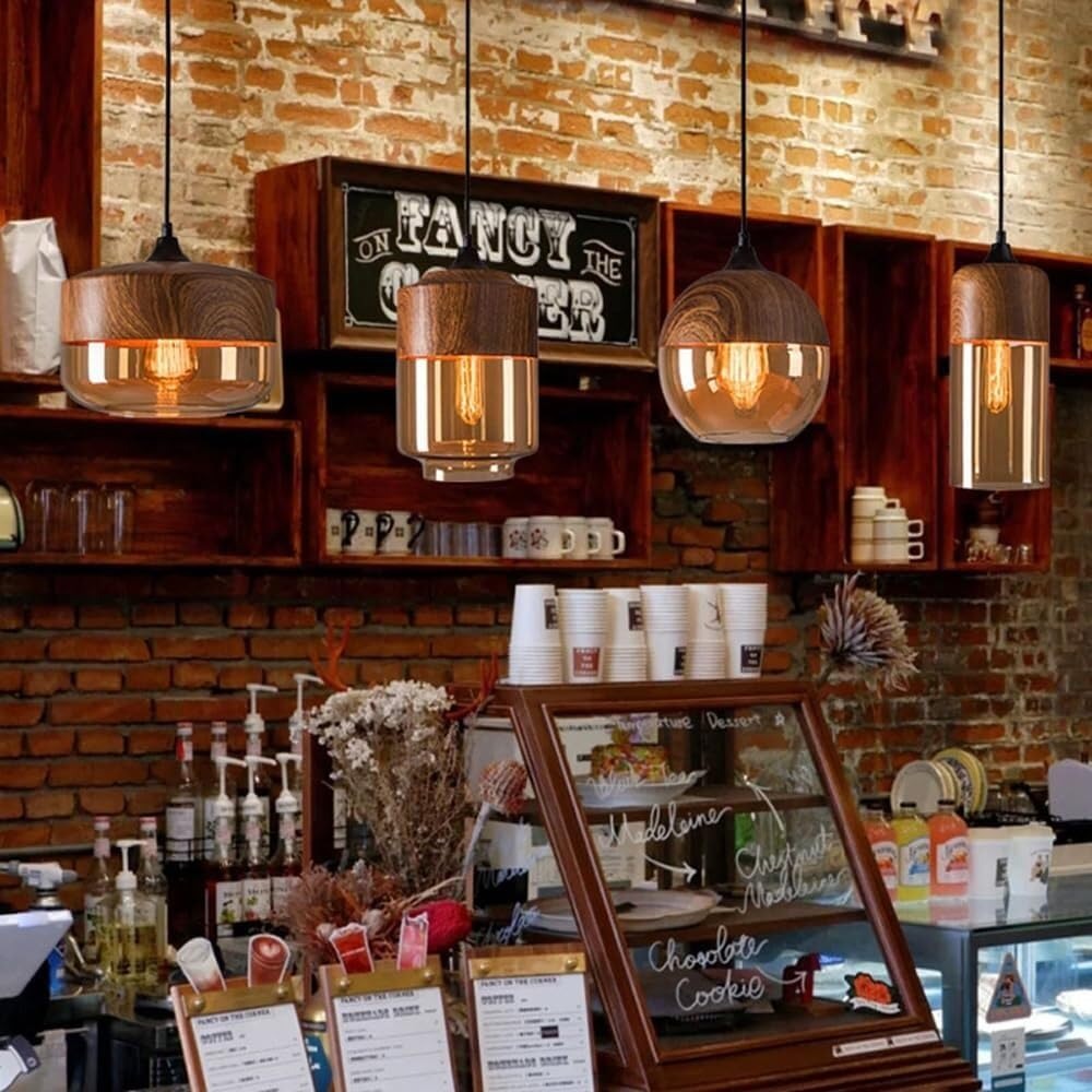 Retro Brown Organic Dining Room Pendant Lights