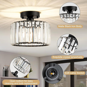 Luxury Crystal Semi-flush Mount Ceiling Light