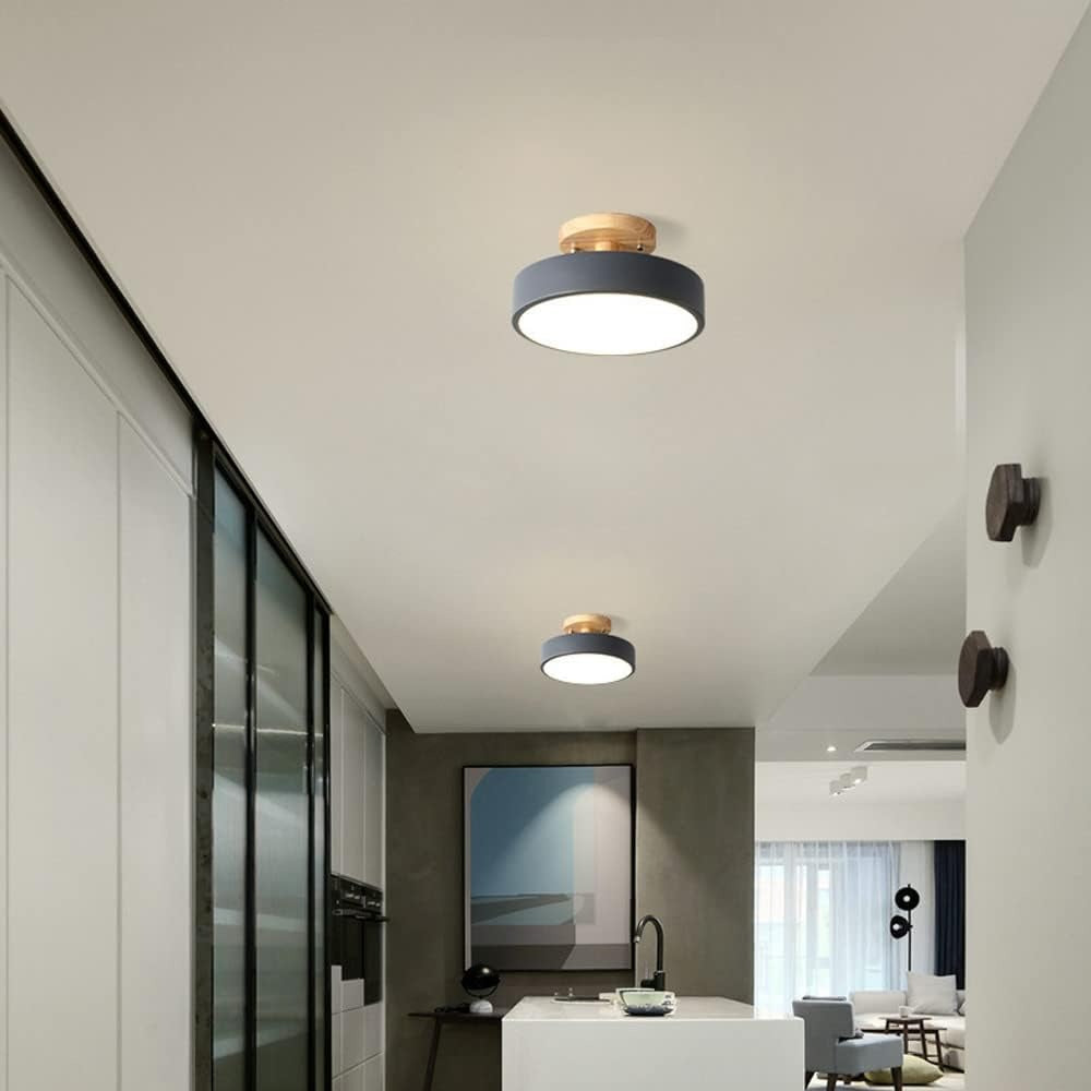 Set of 2 Nordic Semi Flush Ceiling Lights Hallway LED Ceiling Lamp