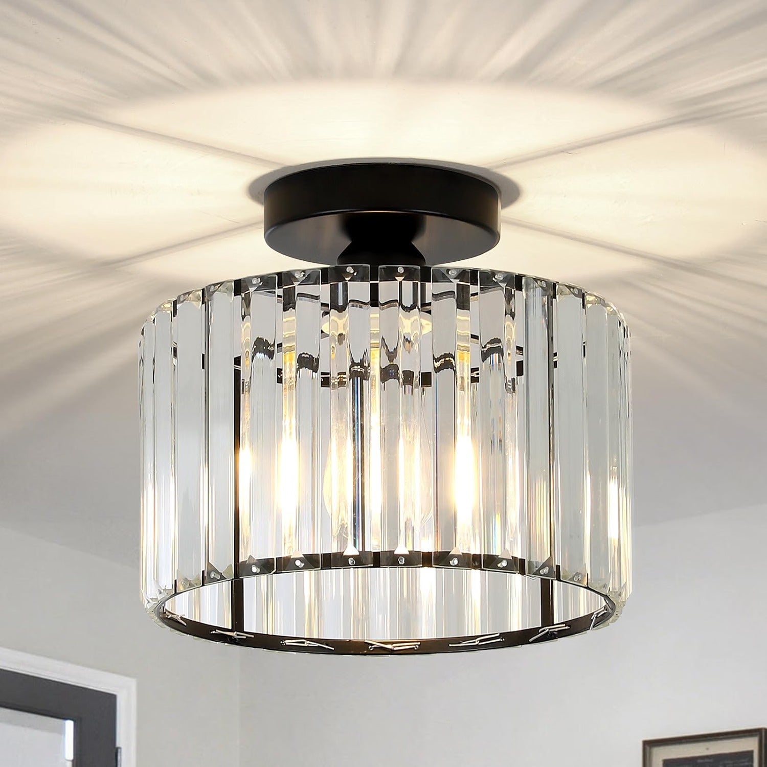Luna Crystal Drum Ceiling Light