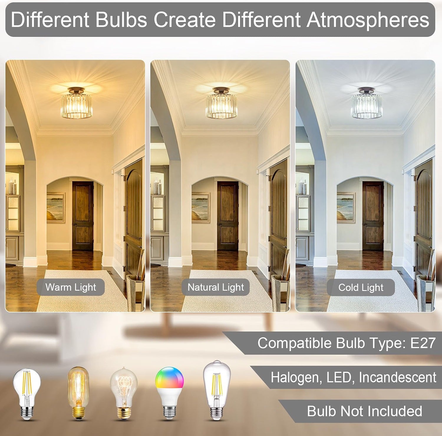 Luna Crystal Drum Ceiling Light