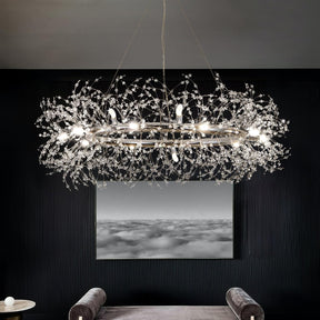 Modern Luxury Crystal Ring Chandelier for Living Room Dining Room