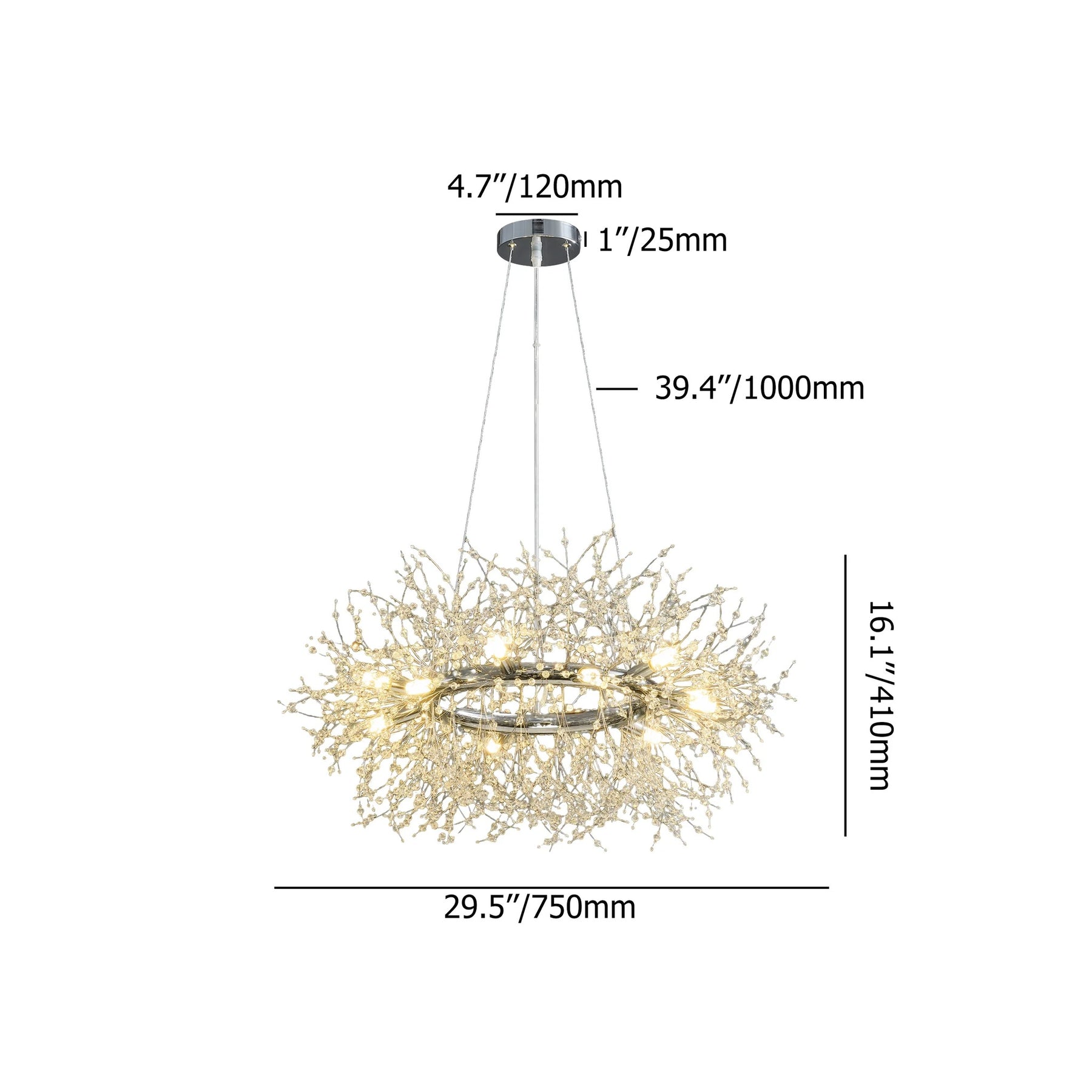 Modern Luxury Crystal Ring Chandelier for Living Room Dining Room